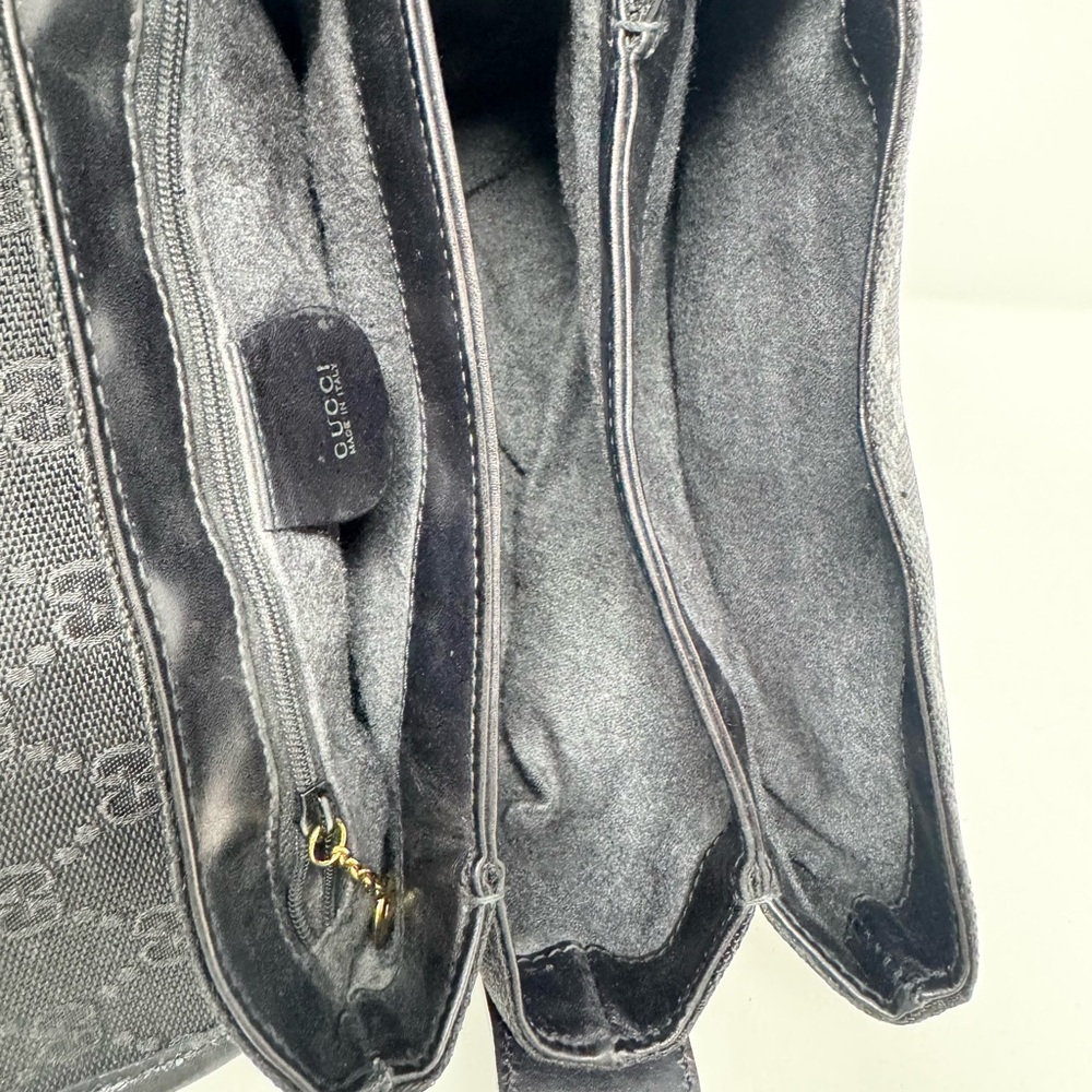 💯 Authentic GUCCI vintage monogram Print Black Shoulder Bag - Picture 11 of 11